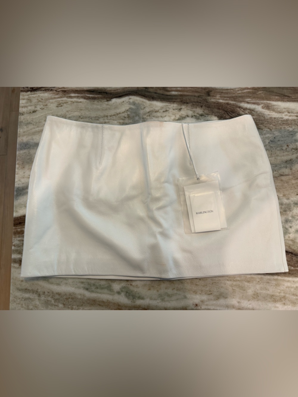 Nwt 16arlington Haile White Leather Mini Skirt Womens Size 16 — image 5 of 8